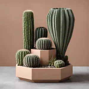 Octagonal Planter – Modern Two-Level Succulent Pot