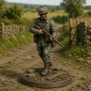 uprising boy with rifle in 32 mm and 1/35 for tabletop