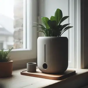 Minimalist Round Self-Watering Pot – Effortless Plant Care