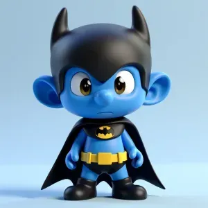 Smurf batman figurine
