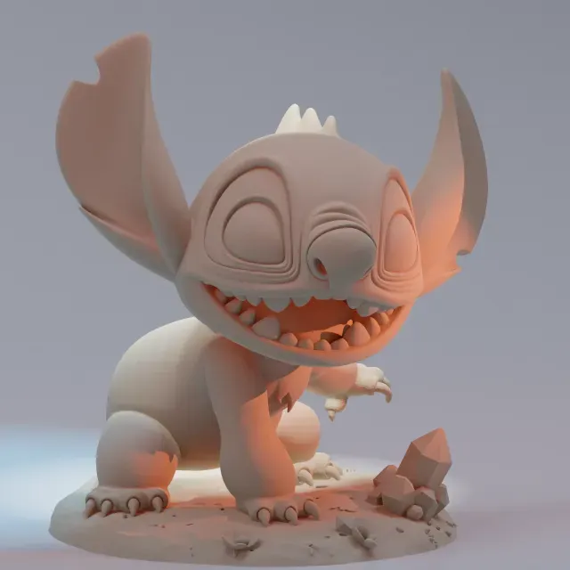 Cute Stitch Chibi Figurine - High Detail 3D Print Model — Image 2 of 7