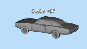 Scale 1/87 Musclecar Charger gen 3d print model STL File toy