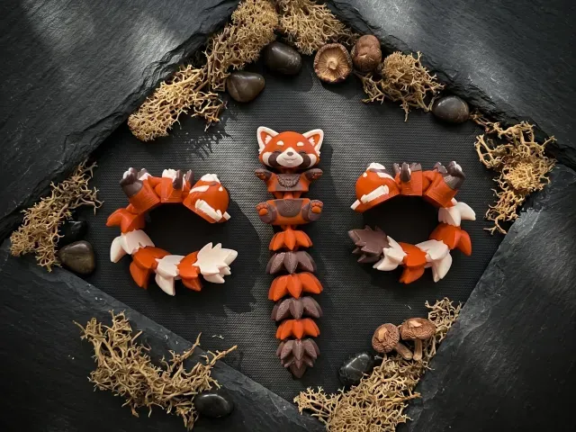 Fluffy Tail Cute Flexi Baby Red Panda - Toy/ Keychain/Magnet — Image 7 of 9
