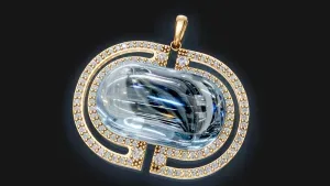 Art Deco Cabochon Diamond Pendant