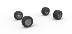 Wheel set of Northeast Dirt Modified stock car Scale 1:25