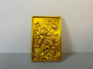 Floral Wealth · Gold Relief 3D Painting