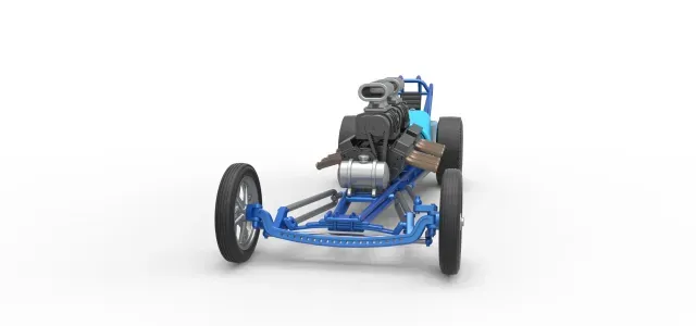 Front engine vintage dragster with 2 V8 Version 2 Scale 1:25 — Фото 4 из 9