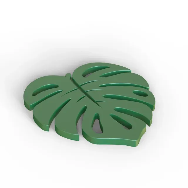 Monstera Leaf Coaster Set, 3D Tropical Printable STL File, — Фото 2 из 7
