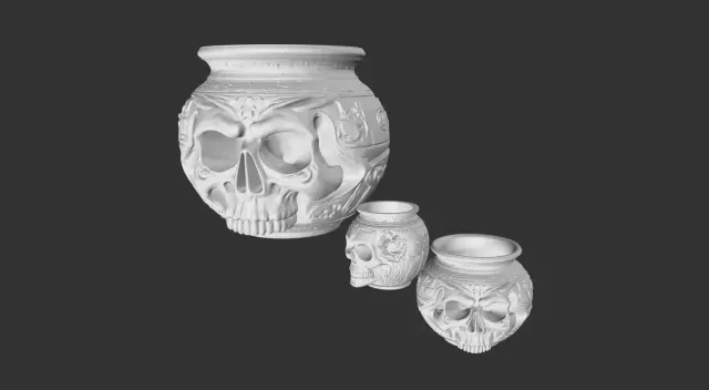 Skull Amphora with Roses — Image 3 of 6