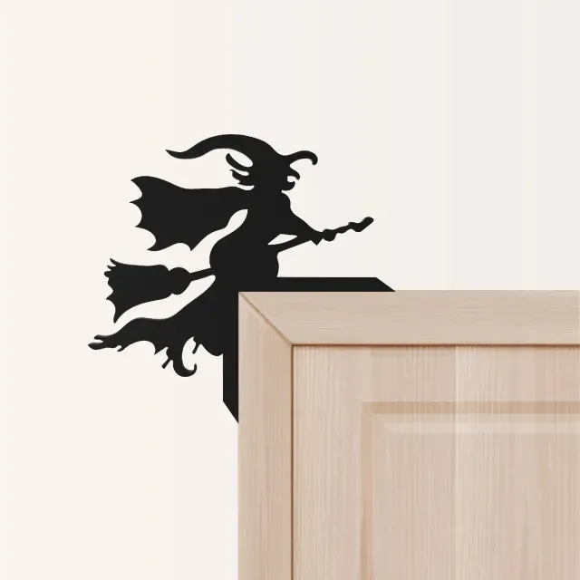 Halloween Door Corner Decor, Flying Witch Shaped — Фото 3 из 8