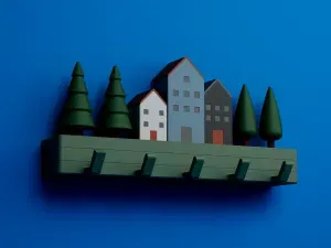 Nordic Village Wall Hook Rack | 2 Mounting Versions