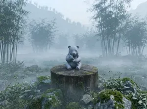 Happy Panda eating