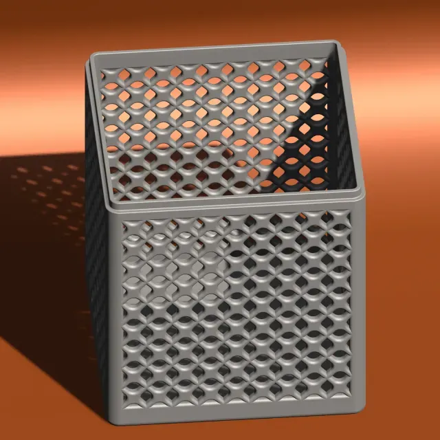 Geometric Lattice Pen Holder / Desk Organizer V3D ID-197 — Image 5 of 9