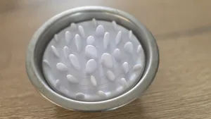 Dog bowl input for slow feed