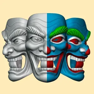 Clown Joker Oni Mask 3D print model