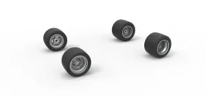 Wheel set of Asphalt Supermodified stock car Scale 1:25