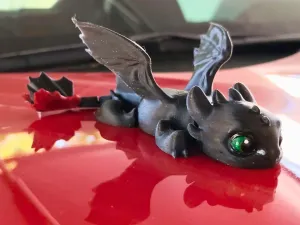 Articulated Toothless Dragon Flexi Print in Place