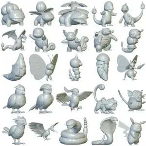 Pokemon Pack 1 (Pokemon 1 - 100) - 3D Print Ready!