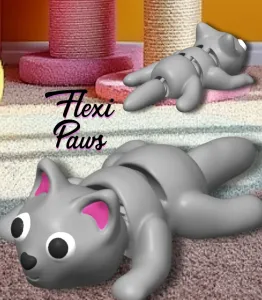 kitty cat wiggly flexi fidget toy kitten flexy figurine