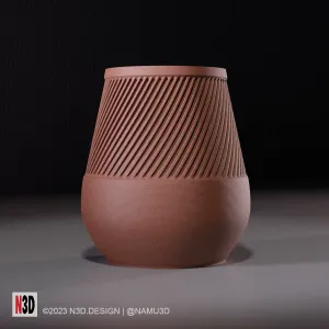 Vase 0001 B - Pear vase twisted