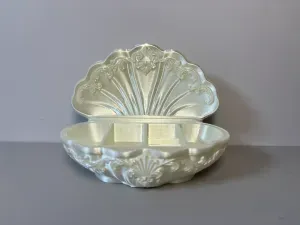 Pearl White Rococo Shell Multi-Compartment Storage Box