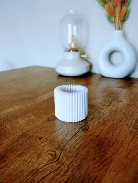 "Radiant Rib" - Ribbed LED Candle Holder | Tealight Holder — Image 2 of 6