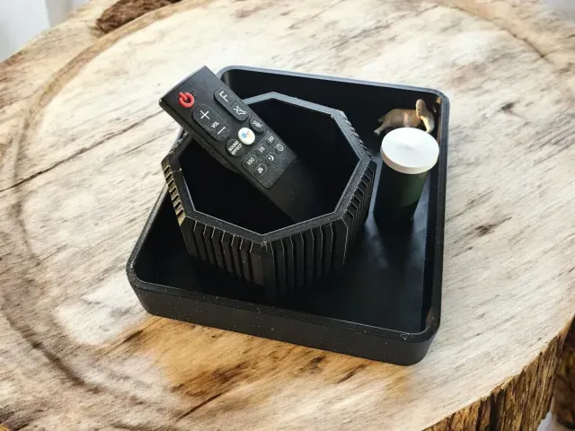 Oct Nut Remote Holder – Ribbed Design as Caddy or Keytray — Фото 2 из 6