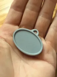 Keychain Blank Oval Template with Indent Top Loop
