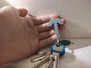 Minecraft pickaxe keychain