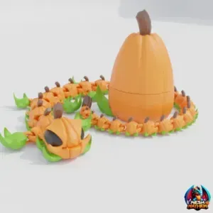 Jack o' Dragon Articulated with Pumpkin Storage Egg STL/3MF