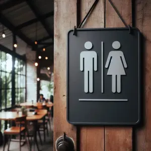 Modern Toilet Door Sign – Stylish and Functional