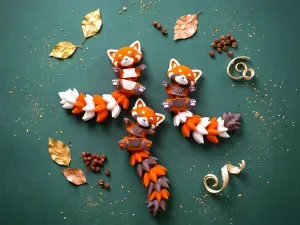 Fluffy Tail Cute Flexi Baby Red Panda - Toy/ Keychain/Magnet
