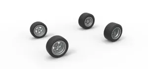 Wheel set of Pavement Midget car Scale 1:25