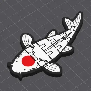 Tancho Koi Fish Articulated Flexi Fidget Toy