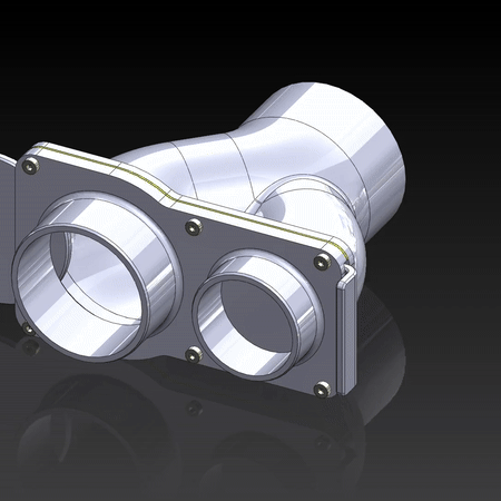 Y-connector XTool P2/P2S - F1/F1 Lite on AP2 (SW, STL, STEP)