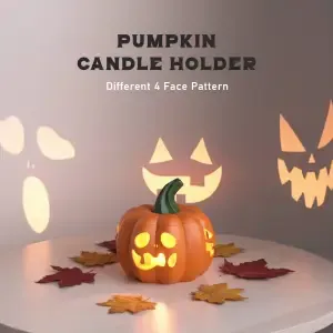 Pumpkin Tealight Candle Holder, Fall - Halloween Decor