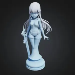 Anime Chess Set part : grumpy blue pawn