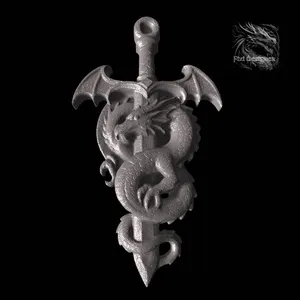 pendentif dragon et épée