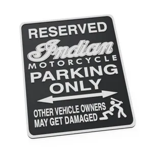 Indian Motorcycle Workshop Garage Biker Funny Parking Sign