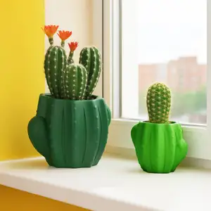 Cactus Floral Vase, 2 pcs. Set, Cactus Shaped Pot