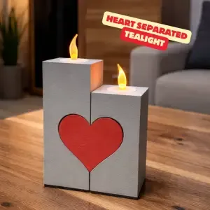 HEART SEPARATED TEA LIGHT / VALENTINE'S TEA LIGHT