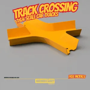 ✖️ Car Track 60° Crossing, High Walls, Hot Wheels Compatible