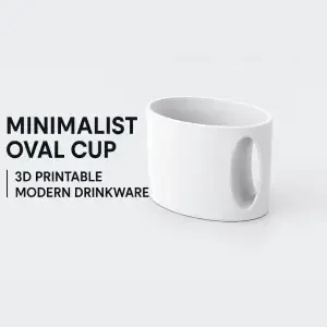 Minimalist Oval Cup | 3D Printable Modern Drinkware