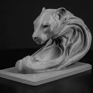 Abstract Lion/Cheetah Head – Modern 3D Print Decor