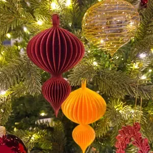 Ribbed Finial Christmas Tree Ornament – Modern Design 1 of 2