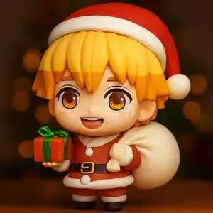 Chibi Christmas Zenitsu Agatsuma