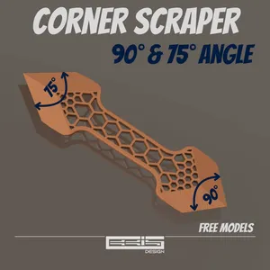 Corner scraper, 90° & 75° angle, dual-ended