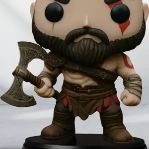 Funko Pop Kratos With Double Axe On Stand