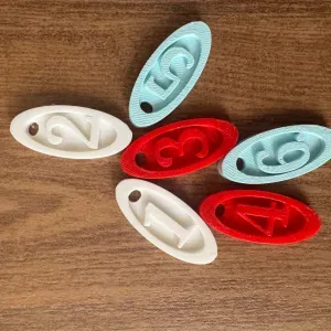 keychain numbers 1-20