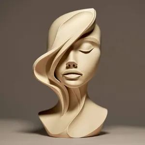 Abstract Woman Face Sculpture